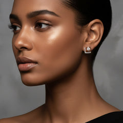 Rose gold earrings  in triangle shape