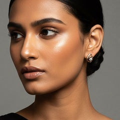 Pear shape rose gold earrings