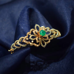 Green Coloured Floral Bracelet