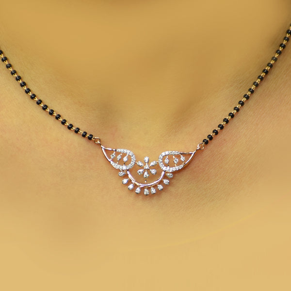 Wing design rose gold finish Mangalsutra