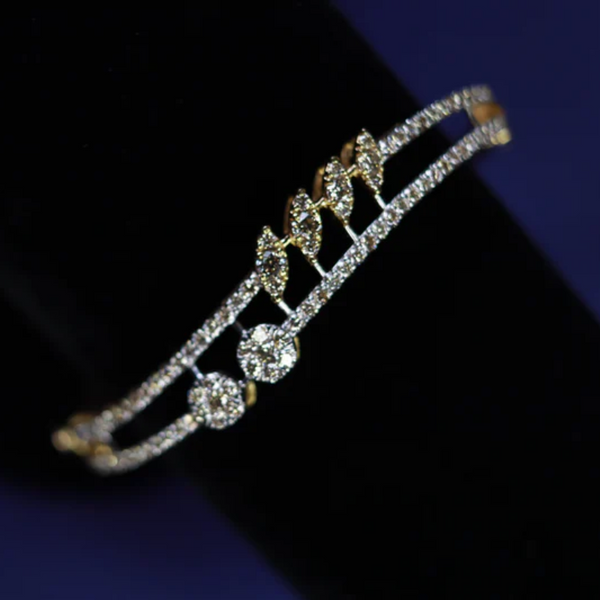 Yellow Gold Leaf Pattern Bracelet