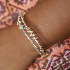 Yellow Gold Leaf Pattern Bracelet