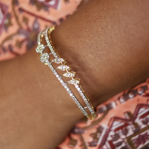 Yellow Gold Leaf Pattern Bracelet