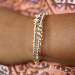 Yellow Gold Leaf Pattern Bracelet