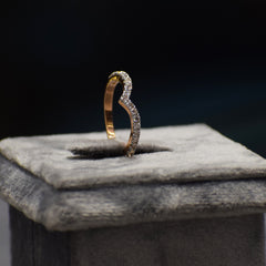 Rose Gold V Shape Diamond Ring