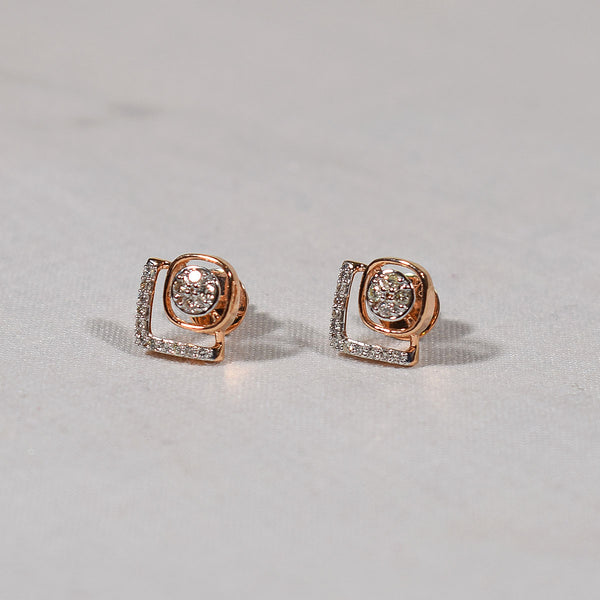Rose gold earrings  in triangle shape