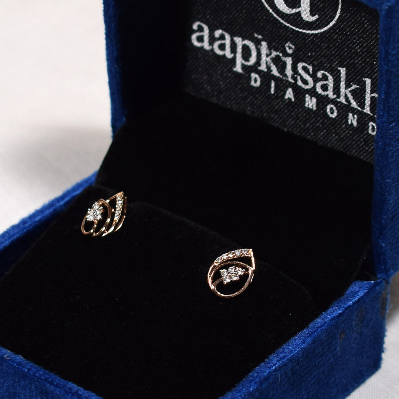 Pear shape rose gold earrings