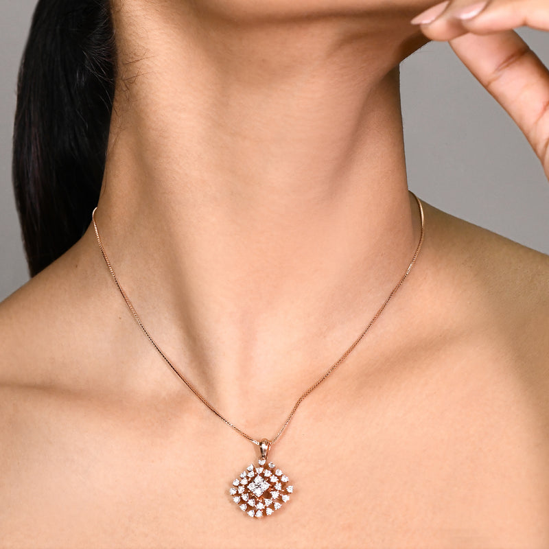 Rose Gold Big Size Party Wear Pendant