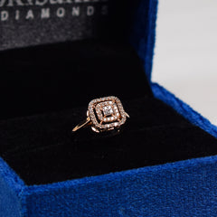 Rose gold plated diamond cluster ring