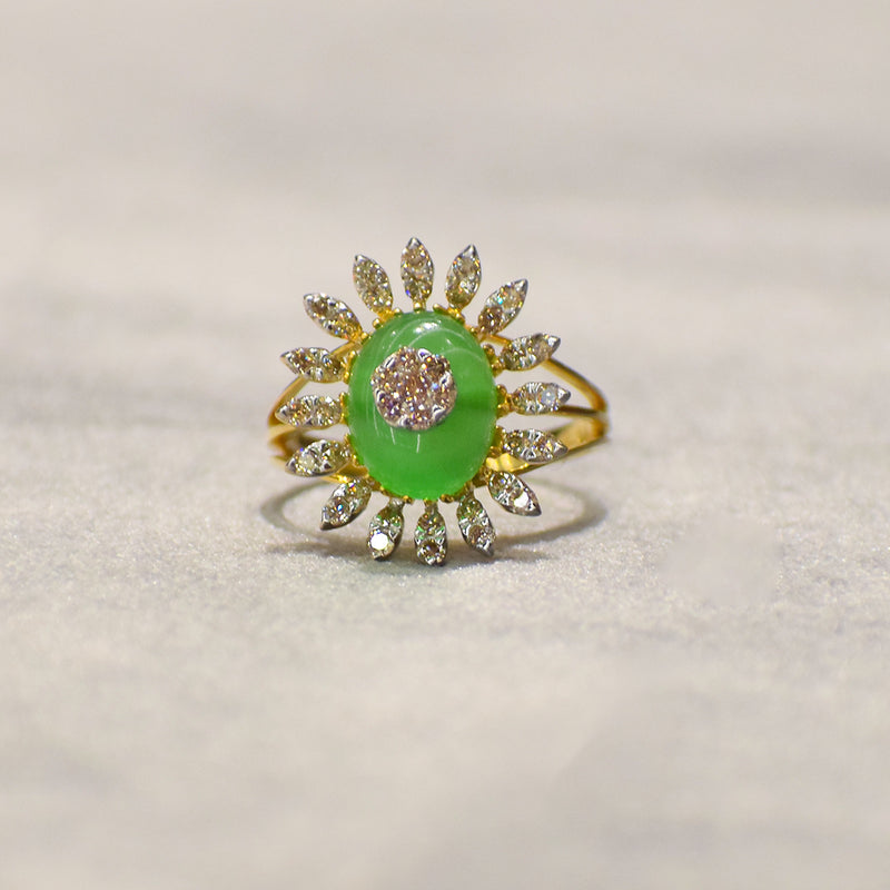 FLORAL GREEN RING
