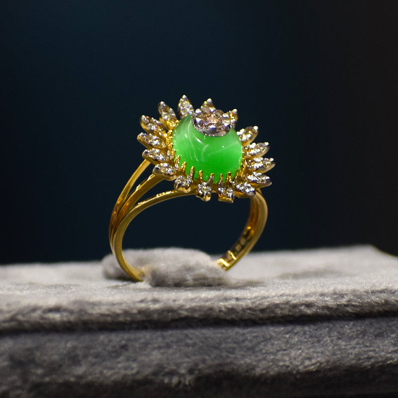 FLORAL GREEN RING