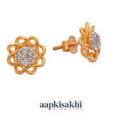 Elegant Floret Diamond Stud Earrings