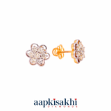 Floral Diamond Stud Earrings