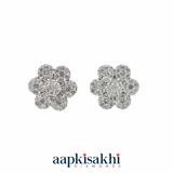 Floral Earring in White Gold